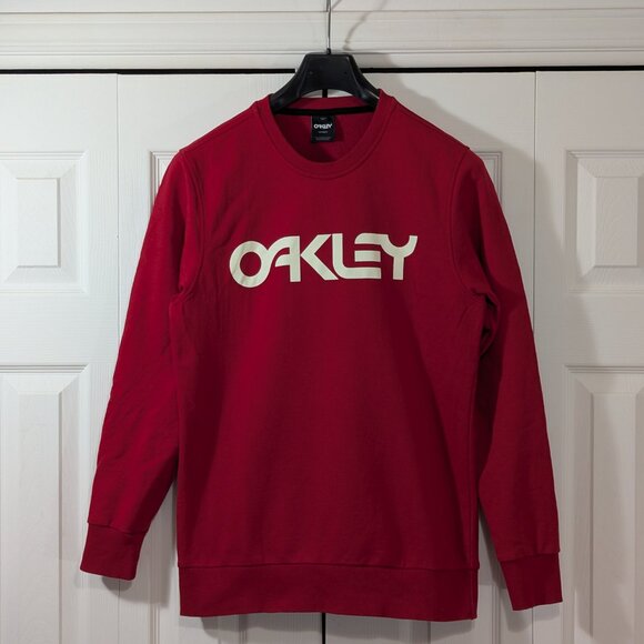 Oakley Spell Out Crewneck Red Sweatshirt Custom Fit - Size M - Picture 2 of 9